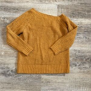 American Eagle Outfitters Mustard Off-the-Shoulder Sweater